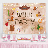 Cowboy Muster Wild Glücklich Geburtstag Party Hintergrund Banner